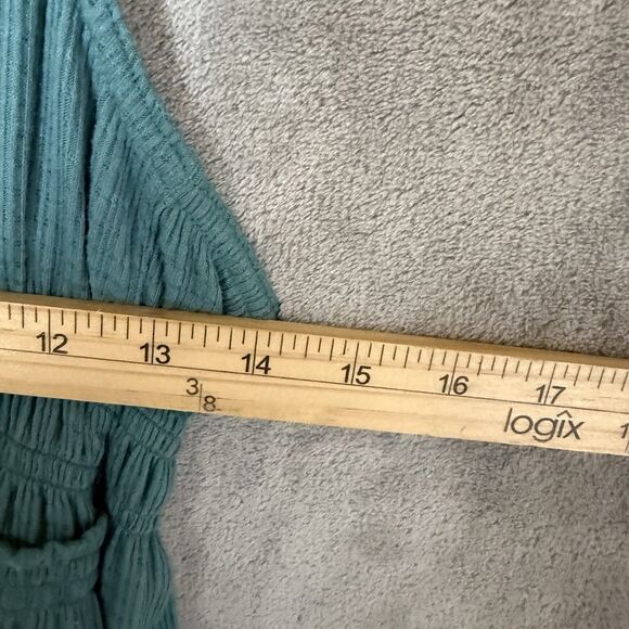 Free People Beach Bound Tank Women M Plunging Tank Top Ocean Blue Boho Babydoll - Picture 7 of 9